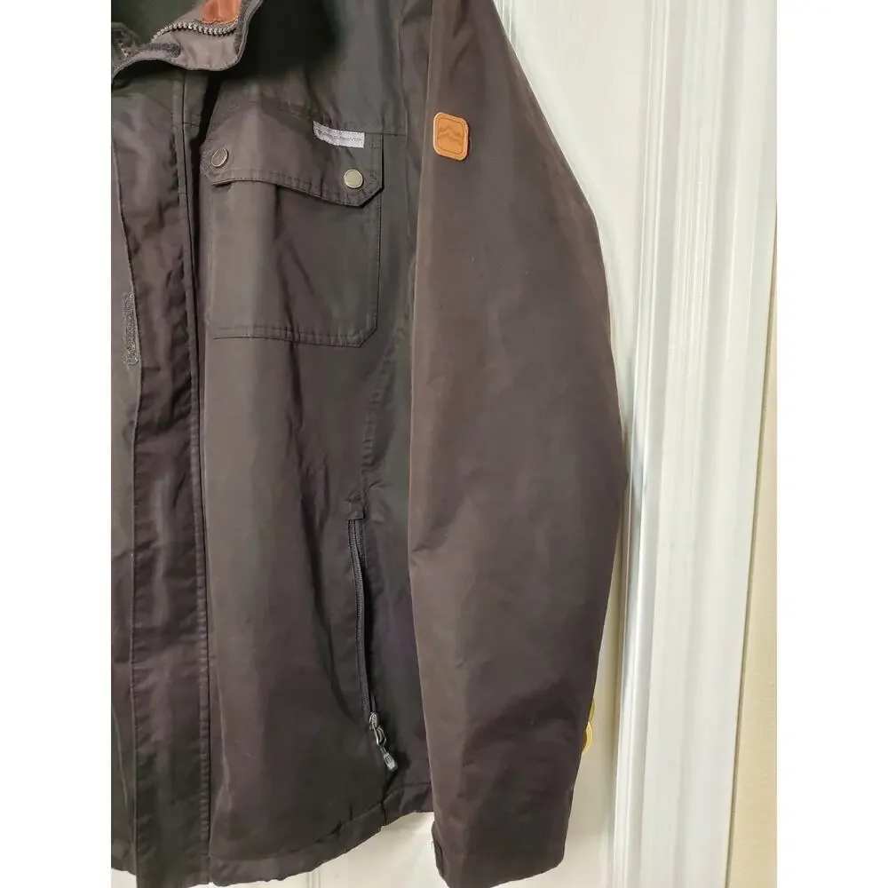 Rugged Elements Men’s XL Brown/Black Hooded Outdoor Jacket – Tears & Wear